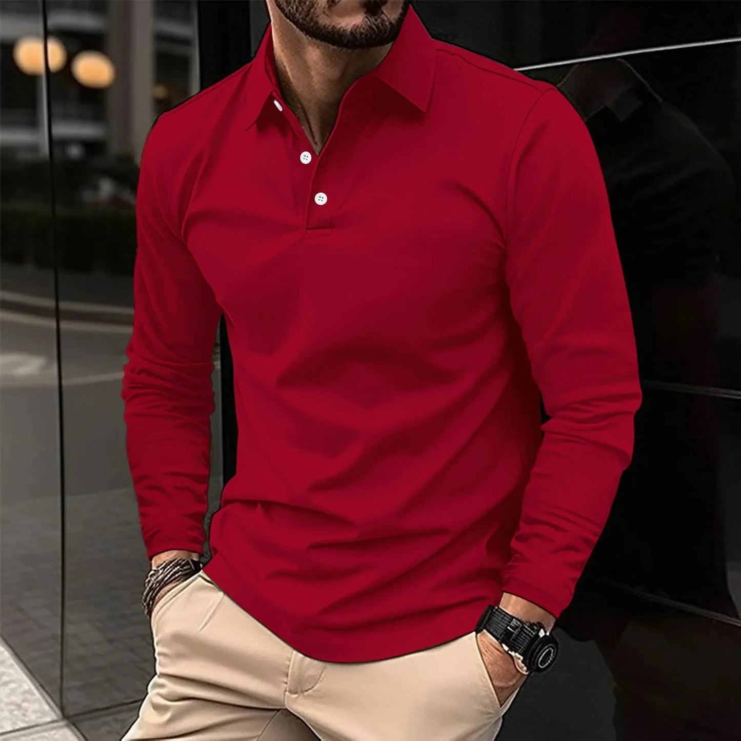 1+1 GRATIS | poloshirt met lange mouwen