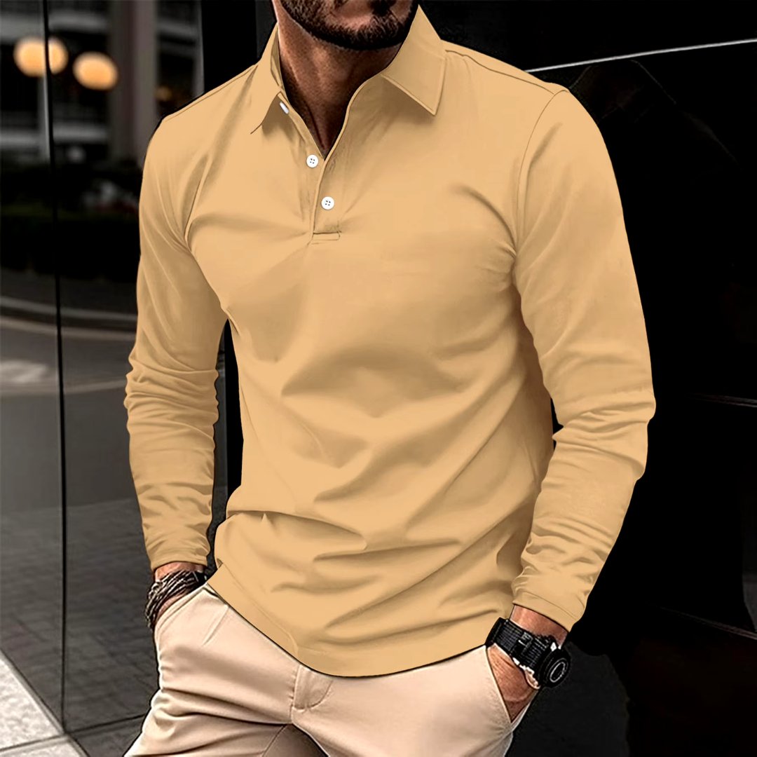 1+1 GRATIS | poloshirt met lange mouwen