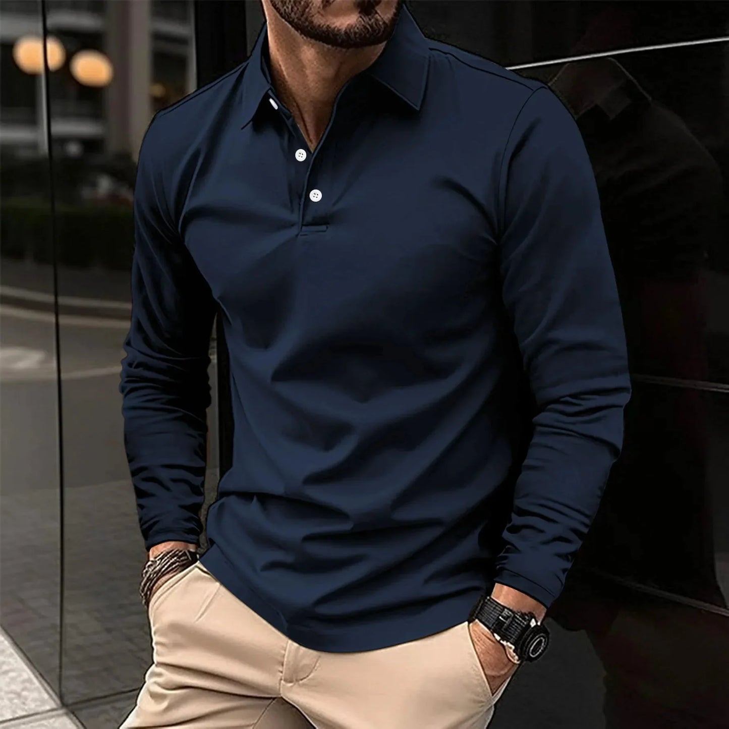 1+1 GRATIS | poloshirt met lange mouwen